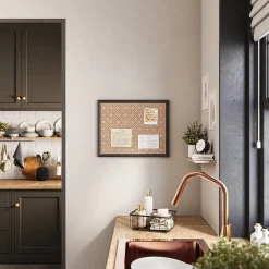 Bulletin*U Brands Fashion Cork Bulletin Board, Black Frame, 16