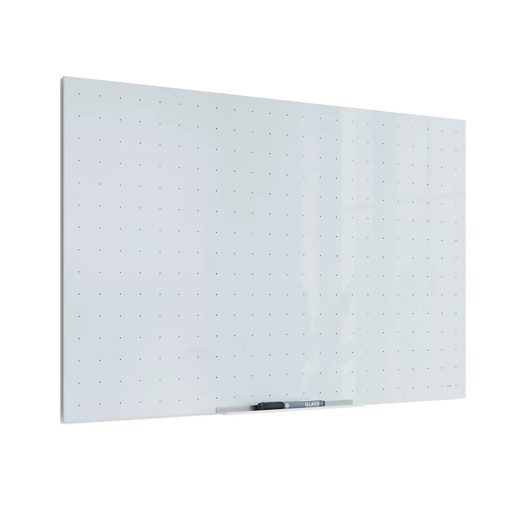 Dry Erase*U Brands Floating Glass Ghost Grid Dry Erase Board, Frameless, 3' x 2' (2798U00-01)
