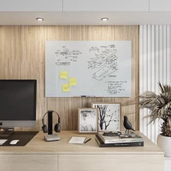 Dry Erase*U Brands Floating Glass Ghost Grid Dry Erase Board, Frameless, 3' x 2' (2798U00-01)