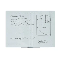 Dry Erase*U Brands Floating Glass Ghost Grid Dry Erase Board, Frameless, 4' x 3' (2799U00-01)