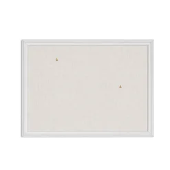 Bulletin*U Brands Linen Bulletin Board, 23" x 17", White Décor Frame