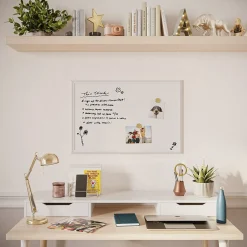 Dry Erase*U Brands Magnetic Dry Erase Whiteboard, White Decor Frame, 30