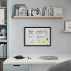 Dry Erase*U Brands Magnetic Dry Erase Whiteboard, Black MDF Frame, 23