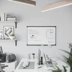 Dry Erase*U Brands PINIT Steel Dry-Erase Whiteboard, Aluminum Frame, 3' x 2' (2805U00-01)