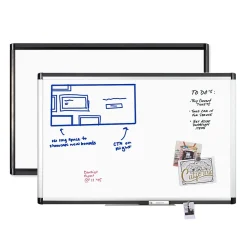 Dry Erase*U Brands PINIT Steel Dry-Erase Whiteboard, Aluminum Frame, 3' x 2' (2805U00-01)
