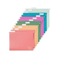 Hanging File Folders|U Brands U-Eco Hanging File Folders, Letter Size, Assorted Colors, 12/Pack (6596U01-12)