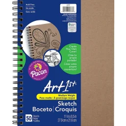 Notepads|uCreate Create Your Own Cover Sketch Diary, 11" x 8.5", Natural, 50 Sheets, Pack of 3 (PAC4777-3)