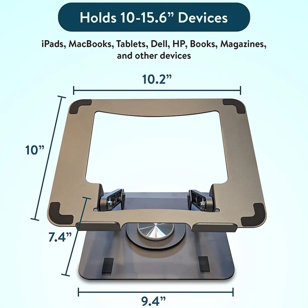 10.2" x 10" Metal Swivel Laptop Stand 2.0, (SLS-)<Uncaged Ergonomics New