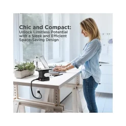 Uncaged Ergonomics Cube 4-Outlet 4-USB Port Surge Protector, 10', Black (WC-10-b)