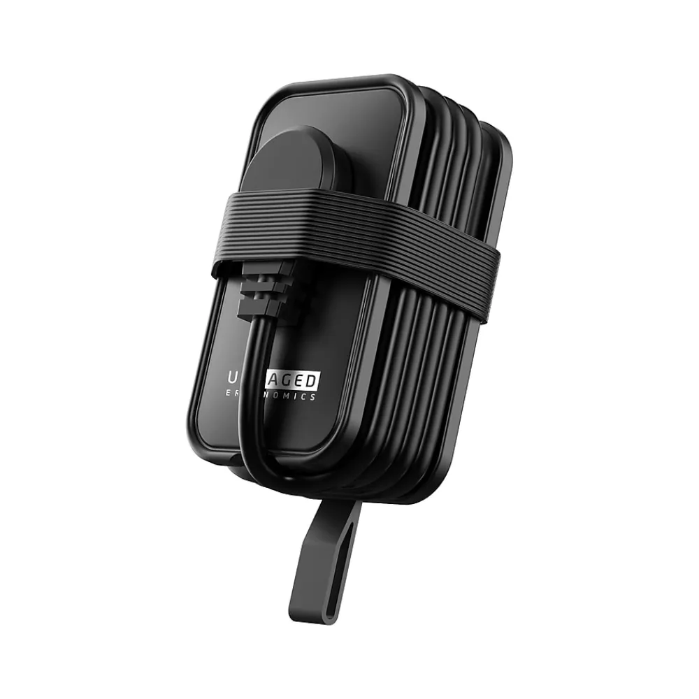 Uncaged Ergonomics 3-Outlet 3-USB Port Power Strip, 3', Black (TC-b)