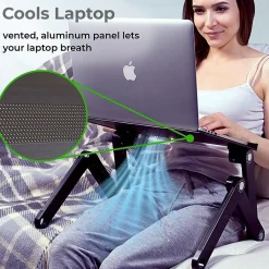 WorkEZ Cooling Laptop Lap Desk, Executive Black (WEEB)<Uncaged Ergonomics Clearance