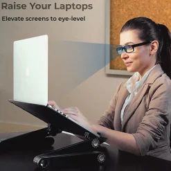 WorkEZ Cooling Laptop Lap Desk, Executive Black (WEEB)<Uncaged Ergonomics Clearance