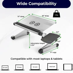 WorkEZ Cool Laptop Riser, 18 x 11”, Silver (WECs)<Uncaged Ergonomics Discount