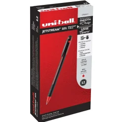 Pens|uni-ball uni Jetstream 101 Ballpoint Pen, Medium Point, 1.0mm, Red Ink, Dozen (1768013)