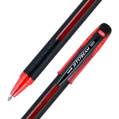 Pens|uni-ball uni Jetstream 101 Ballpoint Pen, Medium Point, 1.0mm, Red Ink, Dozen (1768013)
