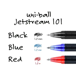 Pens|uni-ball uni Jetstream 101 Ballpoint Pen, Medium Point, 1.0mm, Red Ink, Dozen (1768013)