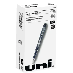 Pens|uni-ball uni Jetstream Ballpoint Pen, Fine Point, 0.7mm, Black Ink, Dozen (40173)