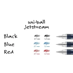 Pens|uni-ball uni Jetstream Ballpoint Pen, Fine Point, 0.7mm, Black Ink, Dozen (40173)