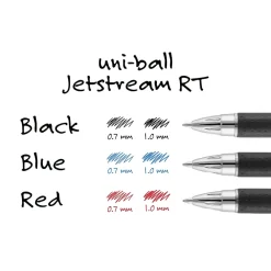 Pens|uni-ball uni Jetstream RT Retractable Ballpoint Pen, Medium Point, 1.0mm, Red Ink, Dozen (73834)