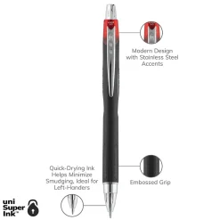 Pens|uni-ball uni Jetstream RT Retractable Ballpoint Pen, Medium Point, 1.0mm, Red Ink, Dozen (73834)