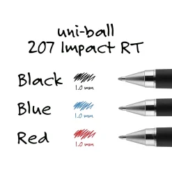 Pens|uni-ball uniball 207 Impact RT Retractable Gel Pens, Bold Point, 1.0mm, Black Ink (65870)
