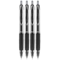Pens|uni-ball uniball 207 Needle Retractable Gel Pens, Medium Point, 0.7mm, Black Ink, 4/Pack (1738430)