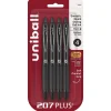 Pens|uni-ball 207 Plus+ Retractable Gel Pens, Medium Point, 0.7mm, Black Ink, 4/Pack (70460)