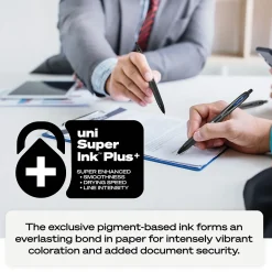 Pens|uni-ball 207 Plus+ Retractable Gel Pens, Medium Point, 0.7mm, Black Ink, 4/Pack (70460)