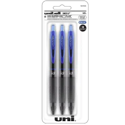 Pens|uni-ball uniball 307 Retractable Gel Pens, Medium Point, 0.7mm, Blue Ink, 3/Pack (1927593)