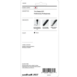 Pens|uni-ball uniball 207 Retractable Gel Pens, Medium Point, 0.7mm, Black Ink, 5/Pack (1960239)