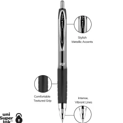 Pens|uni-ball 207 Retractable Gel Pens, Medium Point, 0.7mm, Black Ink, 36/Box (1921063)