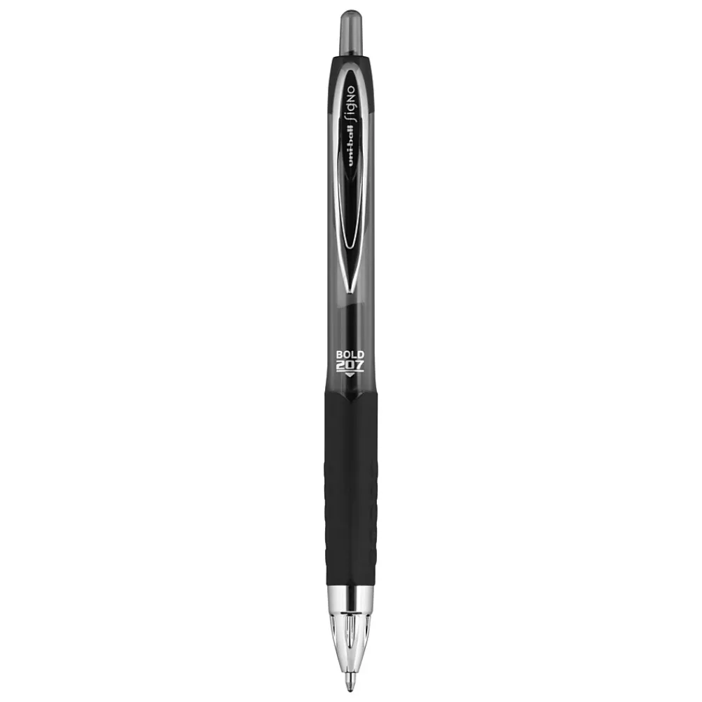 Pens|uni-ball uniball 207 Retractable Gel Pens, Bold Point, 1.0mm, Black Ink, 12/Pack (1790895)
