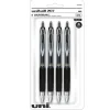 Pens|uni-ball 207 Retractable Gel Pens, Micro Point, Black Ink, 4/Pack (61270)