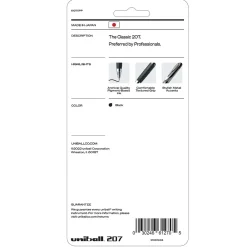 Pens|uni-ball 207 Retractable Gel Pens, Micro Point, Black Ink, 4/Pack (61270)