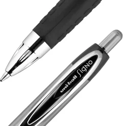 Pens|uni-ball 207 Signo RT Retractable Gel Pens, Medium Point, 0.7mm, Black Ink, 4/Pack (33960)