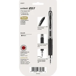 Pens|uni-ball 207 Signo RT Retractable Gel Pens, Medium Point, 0.7mm, Black Ink, 4/Pack (33960)