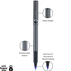 Pens|uni-ball uniball Deluxe Rollerball Pen, Micro Point, 0.5mm, Blue Ink (60027)