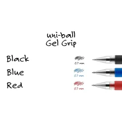 Pens|uni-ball Gel Grip Gel Pens, Medium Point, Black Ink, Dozen (65450)