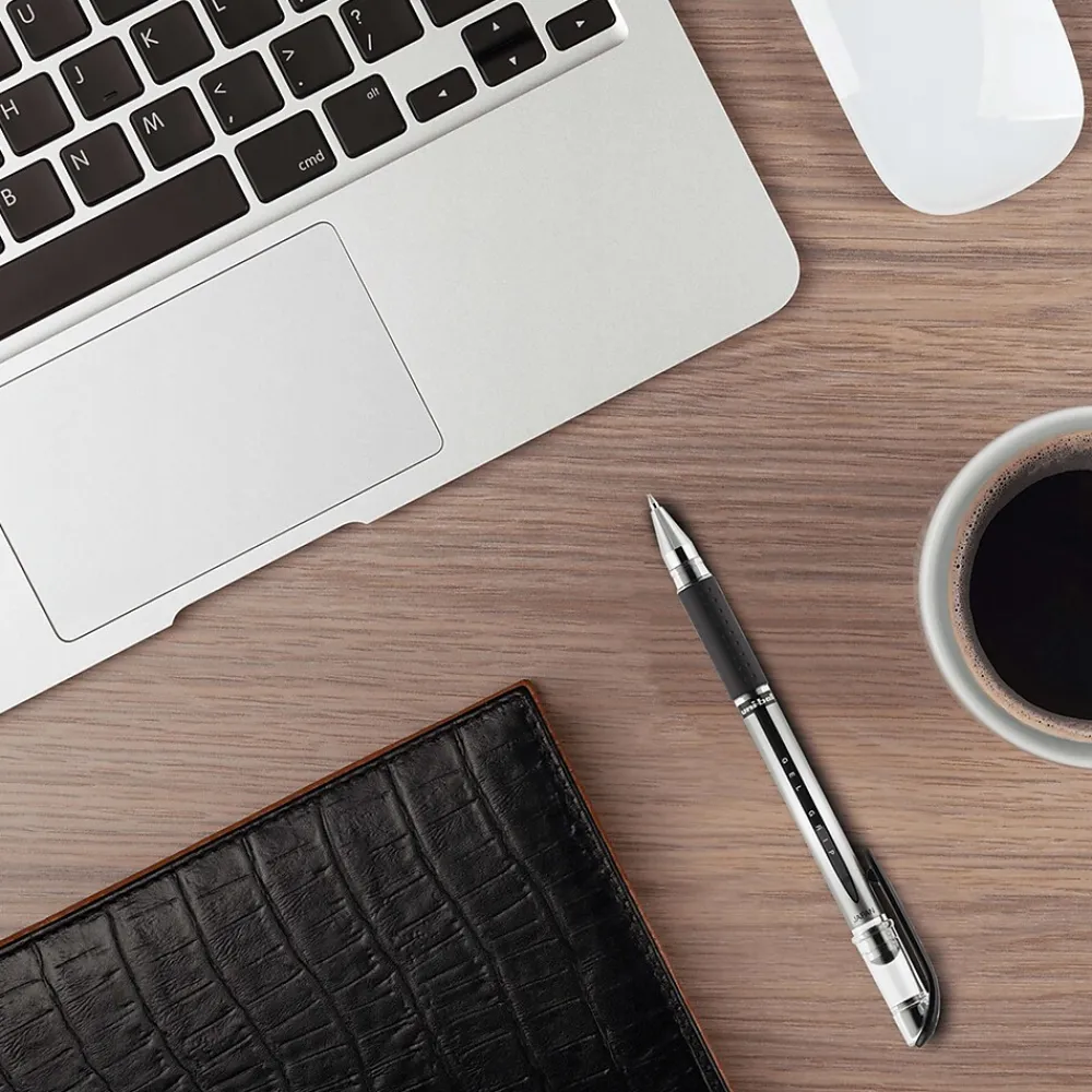 Pens|uni-ball Gel Grip Gel Pens, Medium Point, Black Ink, Dozen (65450)