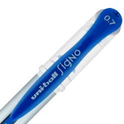 Pens|uni-ball uniball Gel Grip Gel Pens, Medium Point, 0.7mm, Blue Ink, 12/Pack (65451)