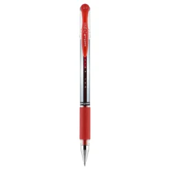Pens|uni-ball uniball Gel Grip Gel Pens, Medium Point, 0.7mm, Red Ink, 12/Pack (65452)