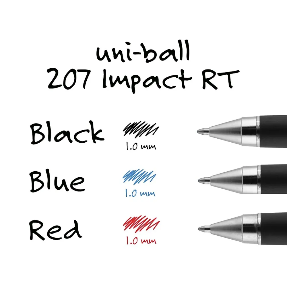 Pens|uni-ball Impact RT Gel-Ink Pen Refills, Bold Tip, Black Ink, 2/Pack (65873PP)