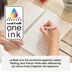 Pens|uni-ball one Retractable Gel Pen, Medium Point, 0.7mm, Assorted Ink, 5/Pack (70381)