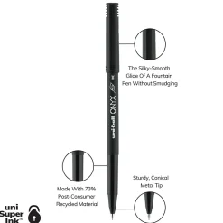 Pens|uni-ball uniball Onyx Rollerball Pens, Fine Point, 0.7mm, Black Ink, Dozen (60143)