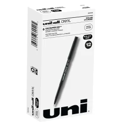 Pens|uni-ball uniball Onyx Rollerball Pens, Micro Point, 0.5mm, Black Ink, Dozen (60040)