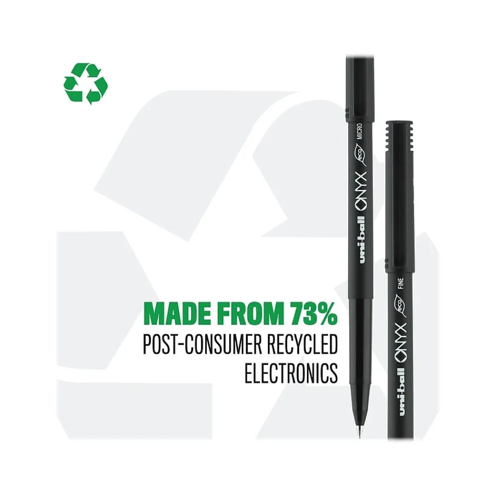 Pens|uni-ball uniball Onyx Rollerball Pens, Fine Point, 0.7mm, Blue Ink, 72/Box (2013568)