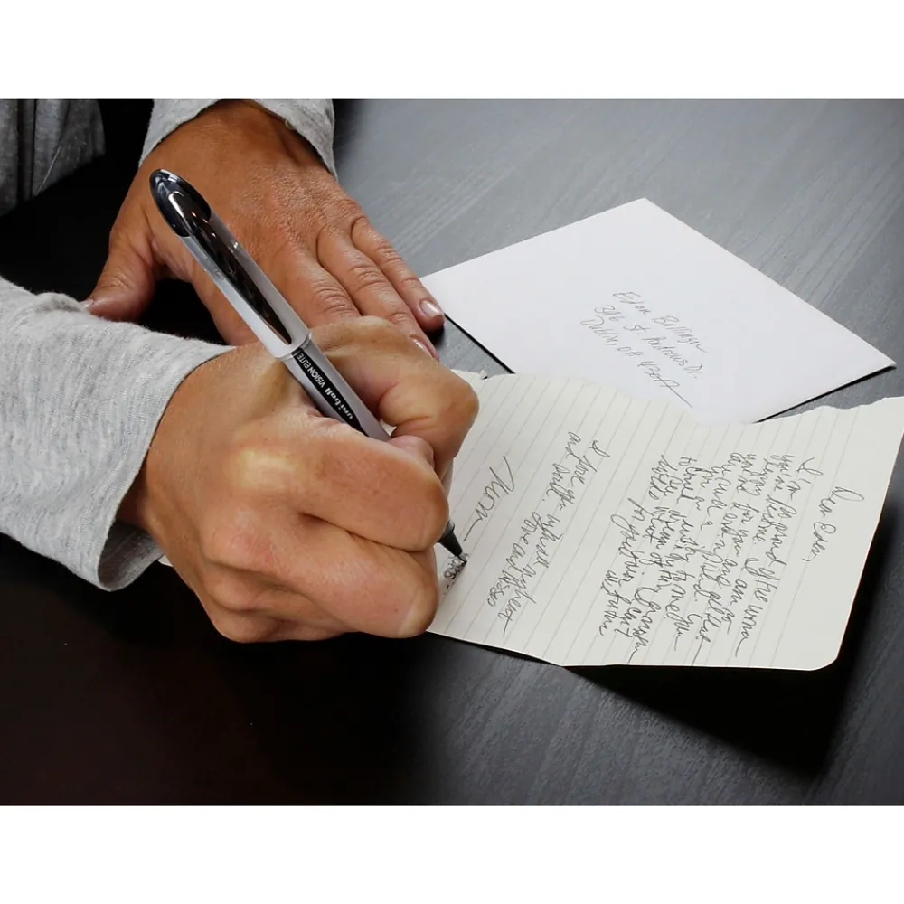 Pens|uni-ball uniball Vision Elite Rollerball Pen Refills, Bold Point, 0.8mm, Black Ink, 2/Pack (61233)