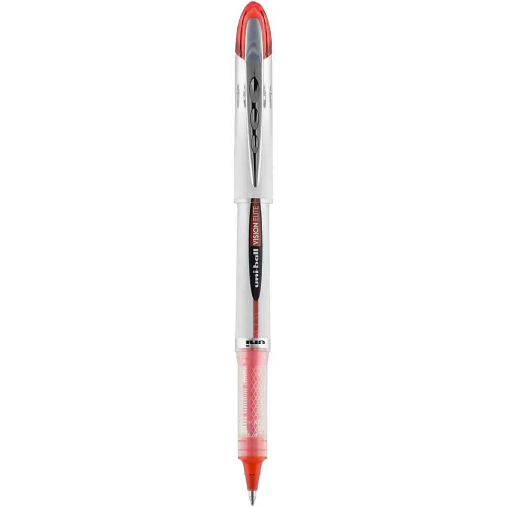 Pens|uni-ball uniball Vision Elite Rollerball Pens, Bold Point, 0.8mm, Red Ink (69023)
