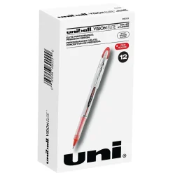Pens|uni-ball uniball Vision Elite Rollerball Pens, Bold Point, 0.8mm, Red Ink (69023)