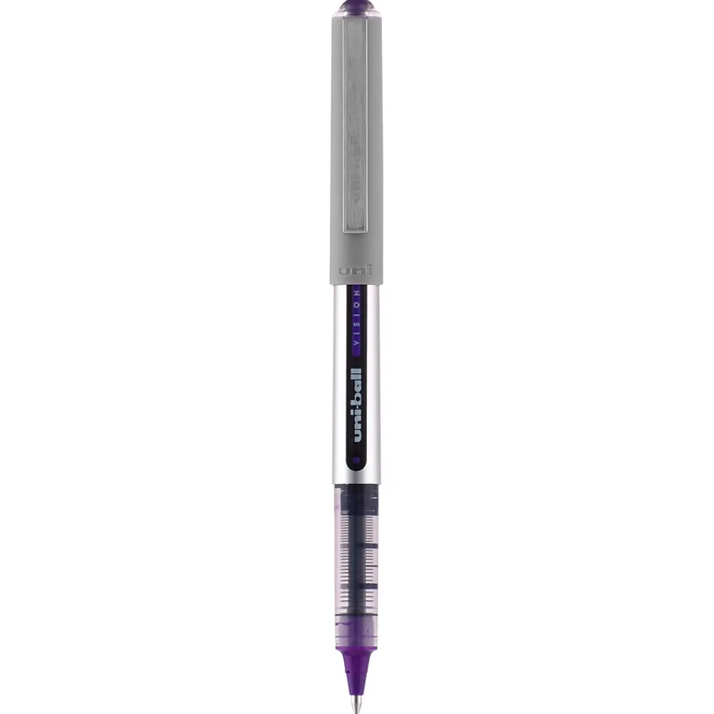 Pens|uni-ball Vision Rollerball Pens, Fine Point, Purple Ink, Dozen (SAN60382)